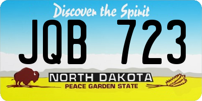 ND license plate JQB723