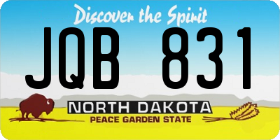 ND license plate JQB831