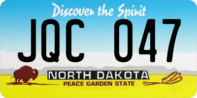 ND license plate JQC047