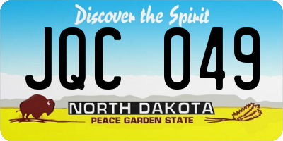 ND license plate JQC049