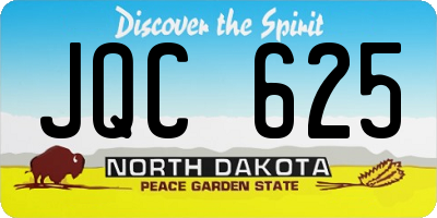 ND license plate JQC625