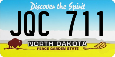 ND license plate JQC711