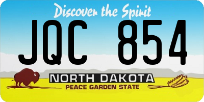 ND license plate JQC854