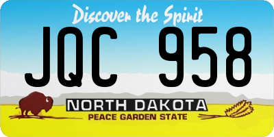 ND license plate JQC958