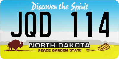 ND license plate JQD114