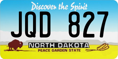 ND license plate JQD827