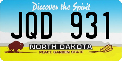 ND license plate JQD931