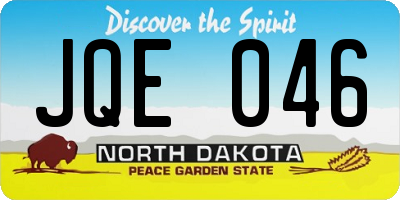 ND license plate JQE046