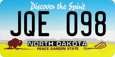ND license plate JQE098
