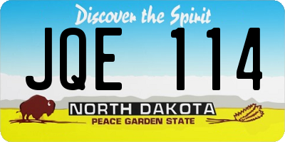 ND license plate JQE114
