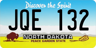 ND license plate JQE132