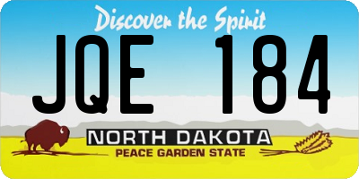 ND license plate JQE184