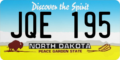ND license plate JQE195
