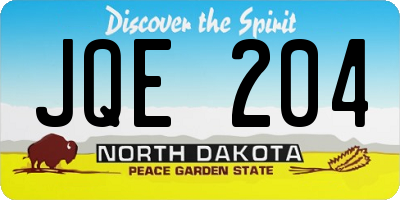 ND license plate JQE204