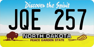 ND license plate JQE257