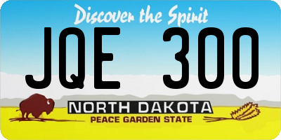 ND license plate JQE300