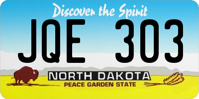 ND license plate JQE303