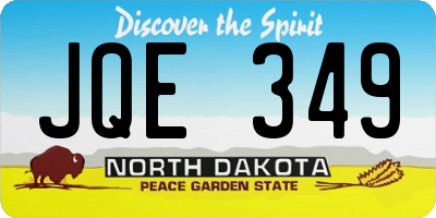 ND license plate JQE349