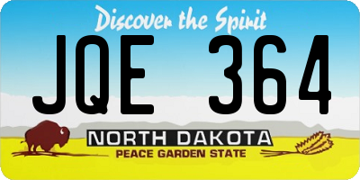 ND license plate JQE364