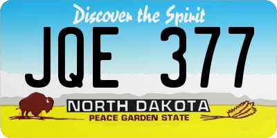 ND license plate JQE377