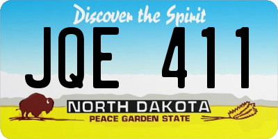 ND license plate JQE411