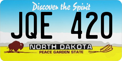 ND license plate JQE420