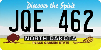 ND license plate JQE462