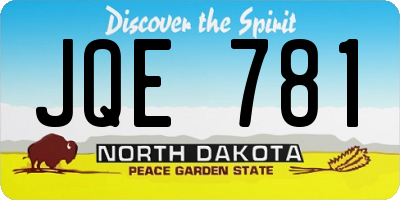ND license plate JQE781