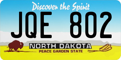 ND license plate JQE802