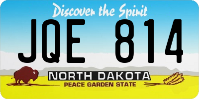ND license plate JQE814