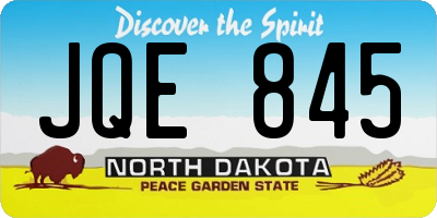 ND license plate JQE845