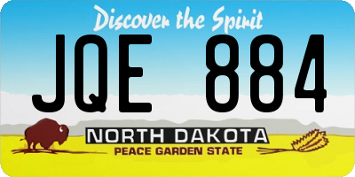 ND license plate JQE884