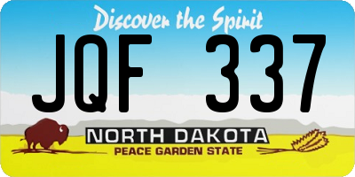 ND license plate JQF337