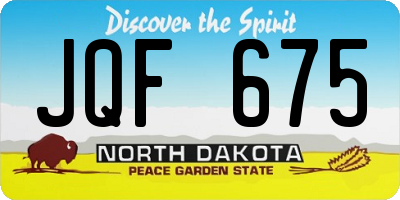 ND license plate JQF675