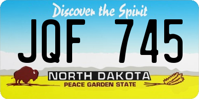ND license plate JQF745