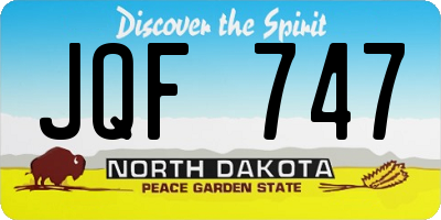ND license plate JQF747