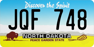 ND license plate JQF748