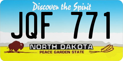 ND license plate JQF771