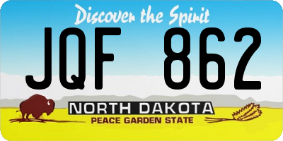 ND license plate JQF862