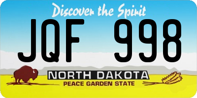ND license plate JQF998