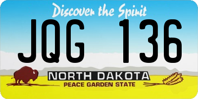 ND license plate JQG136