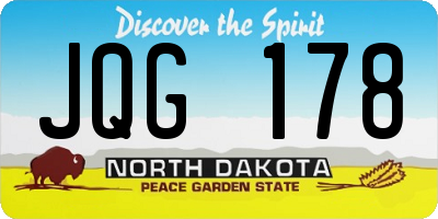 ND license plate JQG178