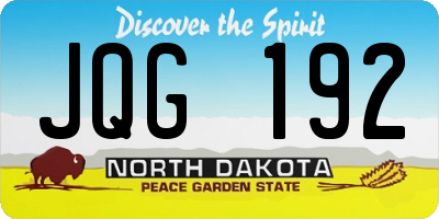 ND license plate JQG192