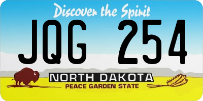 ND license plate JQG254
