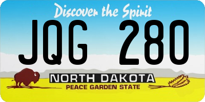ND license plate JQG280