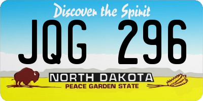 ND license plate JQG296