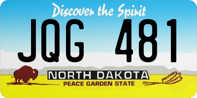 ND license plate JQG481