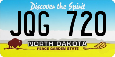 ND license plate JQG720
