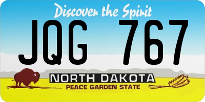 ND license plate JQG767