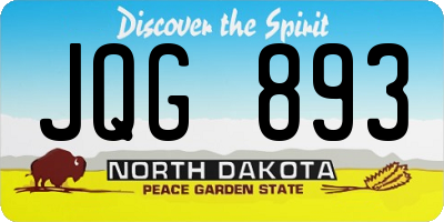 ND license plate JQG893